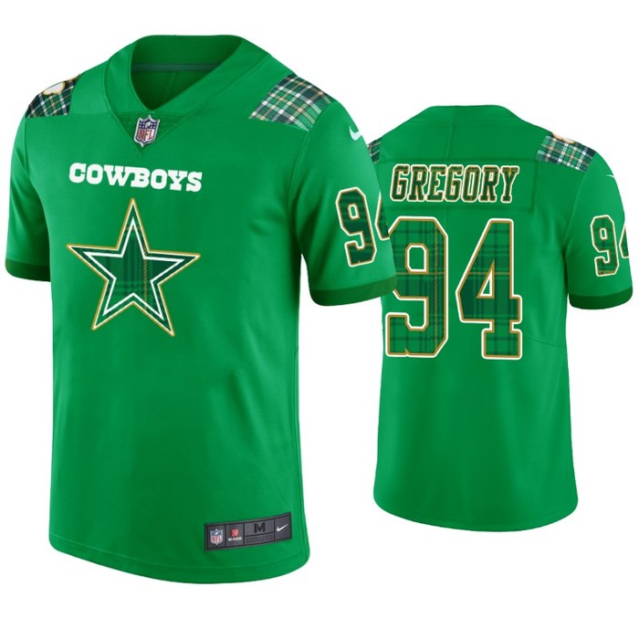 Randy Gregory Dallas Cowboys #94 Jersey St. Patricks Day Kelly Green Lucky - Men