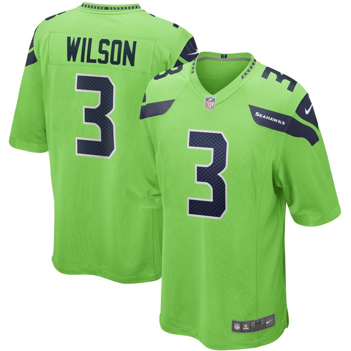 Russell Wilson Seattle Seahawks Alternate Game Jersey Neon Green Nfl