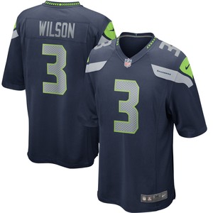 Russell Wilson Seattle Seahawks Game Player Jersey College Navy Nfl