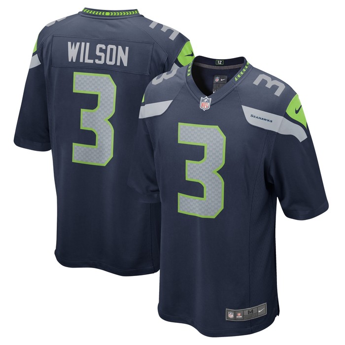 Russell Wilson Seattle Seahawks Game Team Jersey - College Navy Nfl