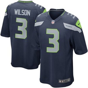 Russell Wilson Seattle Seahawks Team Color Game Jersey College Navy Nfl