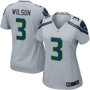 Russell Wilson Seattle Seahawks Womens Game Jersey Gray Nfl