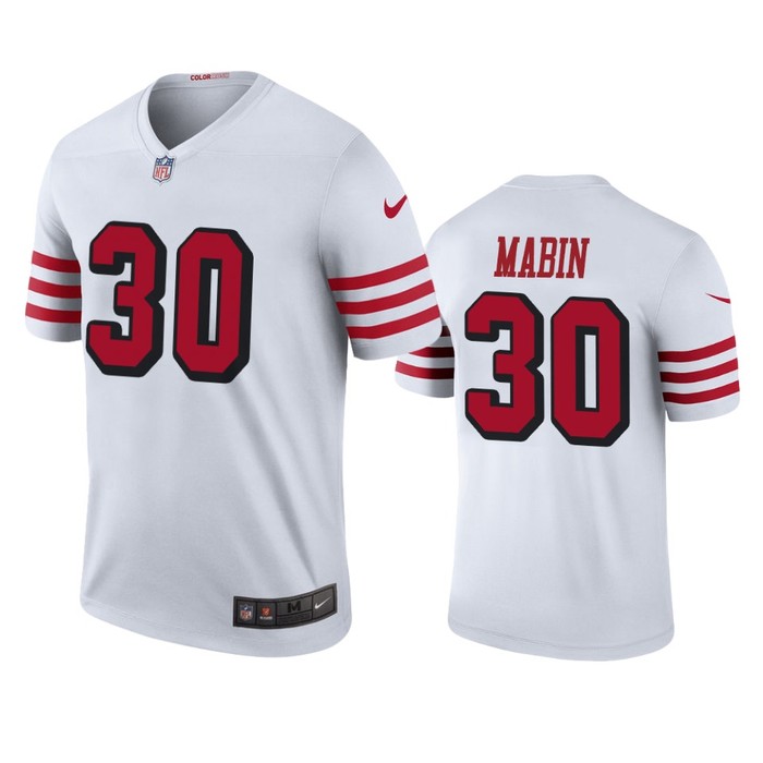 San Francisco 49ers #30 Greg Mabin White Color Rush Legend Jersey - Mens