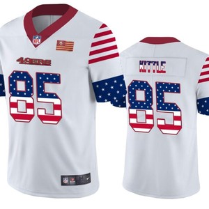 San Francisco 49ers 85 White Throwback Flag Jersey