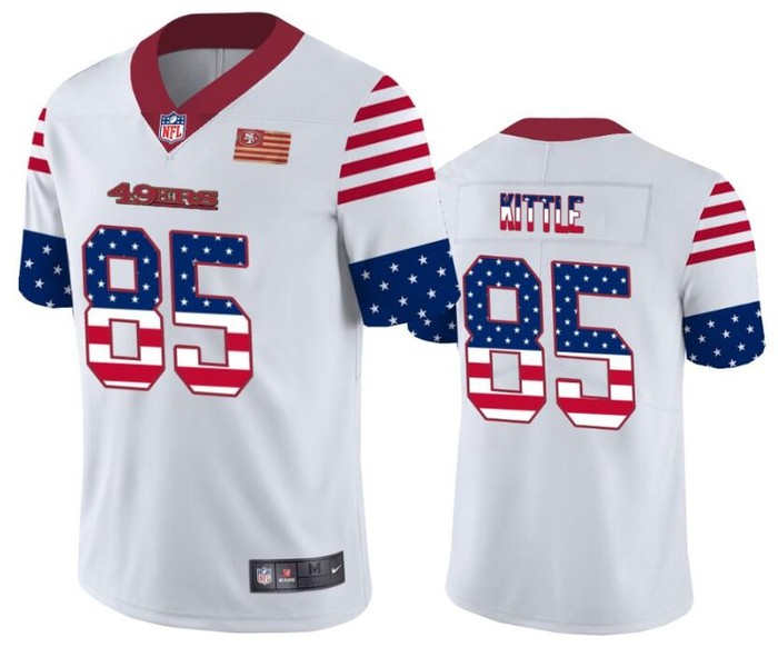 San Francisco 49ers 85 White Throwback Flag Jersey