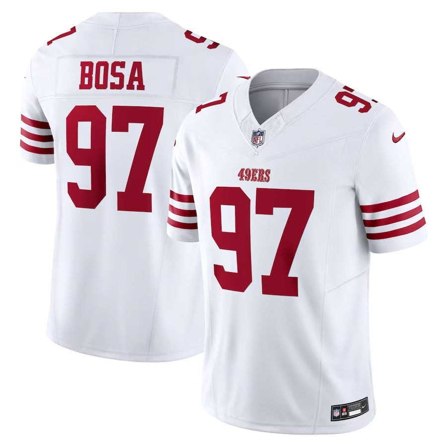 San Francisco 49ers #97 Nick Bosa Vapor Fuse Limited Jersey - White - Cocomos