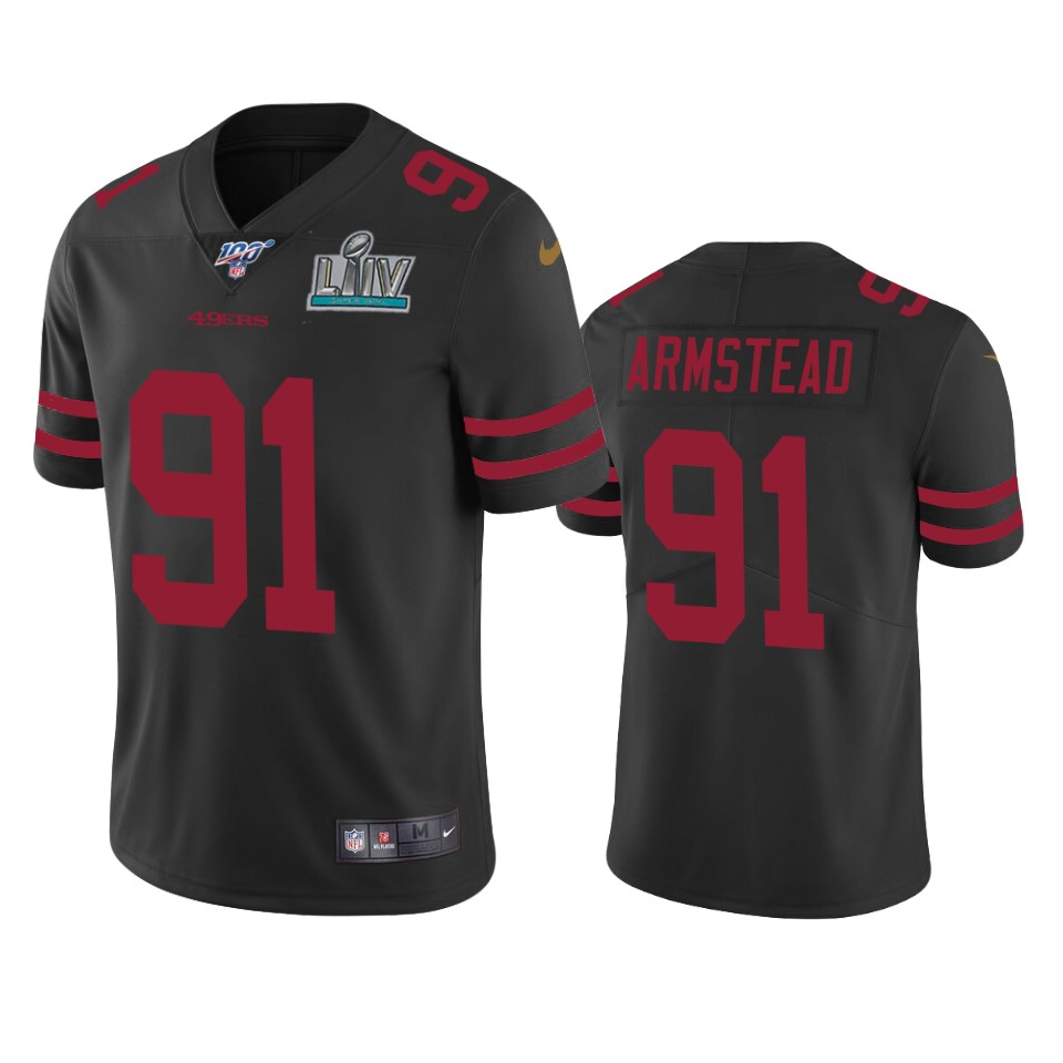 San Francisco 49ers Arik Armstead Black Super Bowl Liv Vapor Limited Jersey - Cocomos