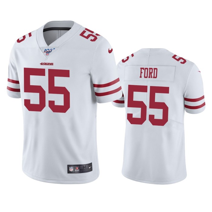 San Francisco 49ers Dee Ford White 100th Season Vapor Limited Jersey