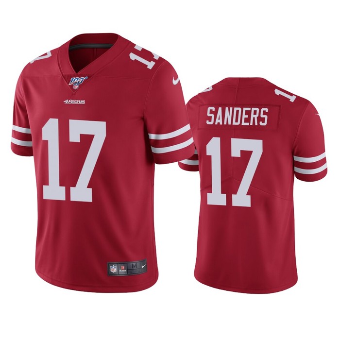 San Francisco 49ers Emmanuel Sanders Scarlet 100th Season Vapor Limited Jersey