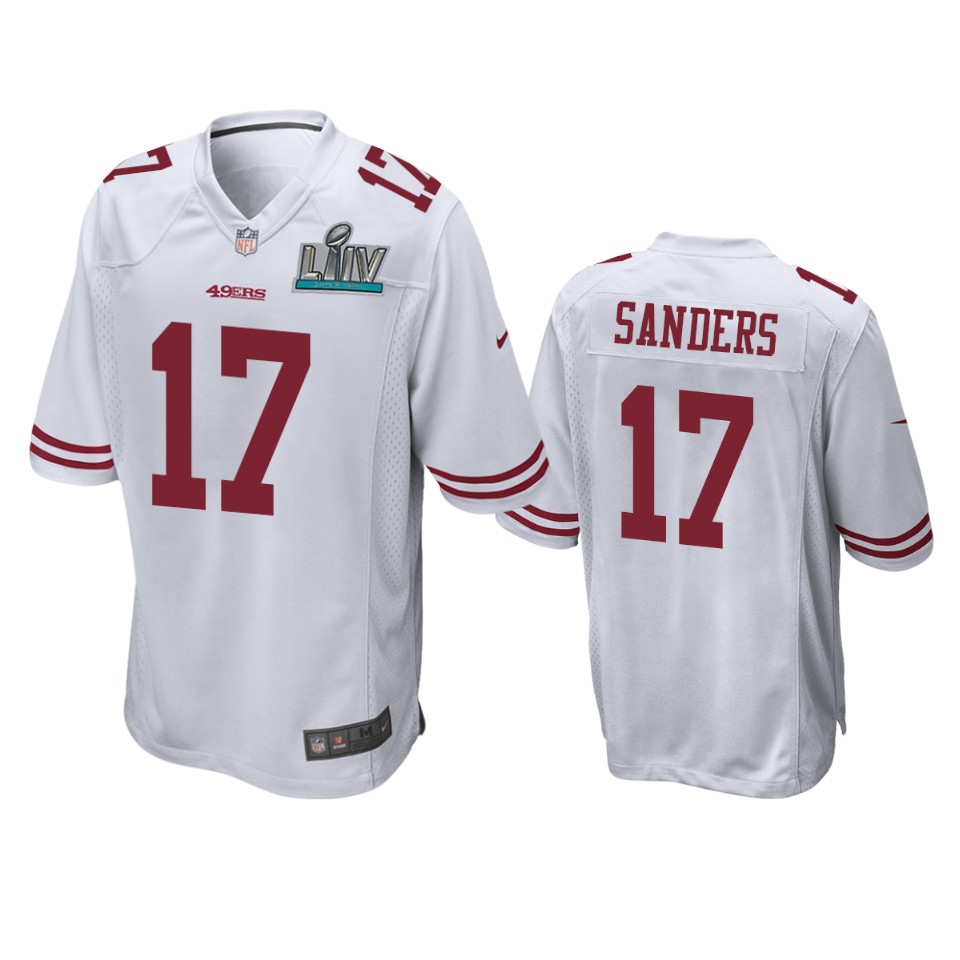 San Francisco 49ers Emmanuel Sanders White Super Bowl Liv Game Jersey - Cocomos