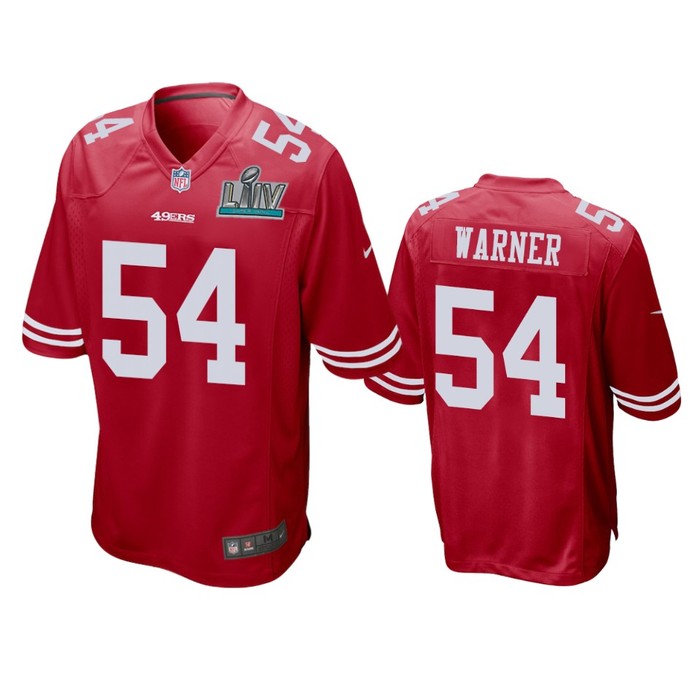 San Francisco 49ers Fred Warner Scarlet Super Bowl Liv Game Jersey