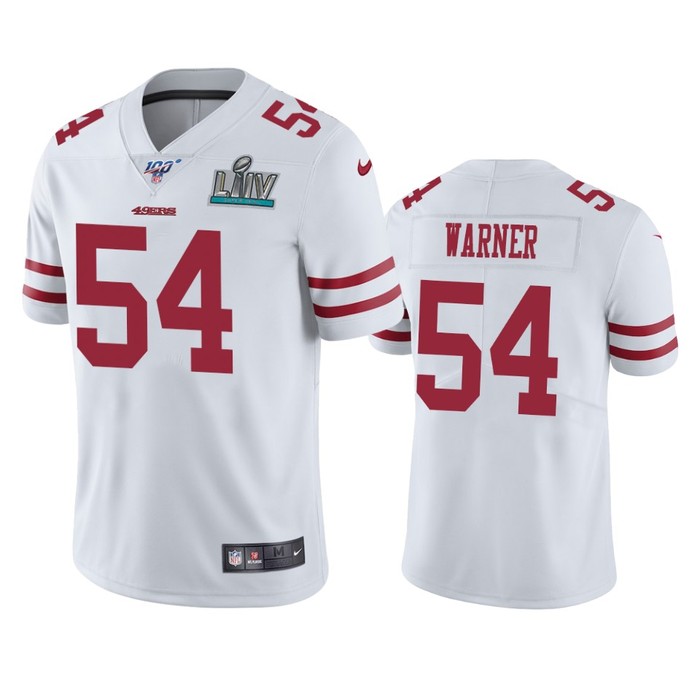 San Francisco 49ers Fred Warner White Super Bowl Liv Vapor Limited Jersey