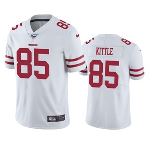 San Francisco 49ers George Kittle White 100th Season Vapor Limited Jersey