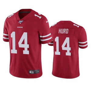 San Francisco 49ers Jalen Hurd Scarlet 100th Season Vapor Limited Jersey