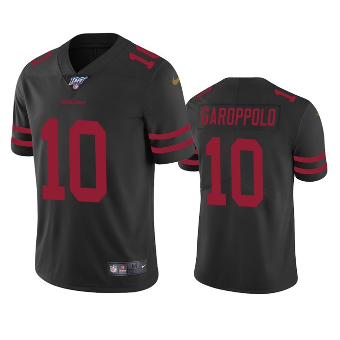 San Francisco 49ers Jimmy Garoppolo Black 100th Season Vapor Limited Jersey