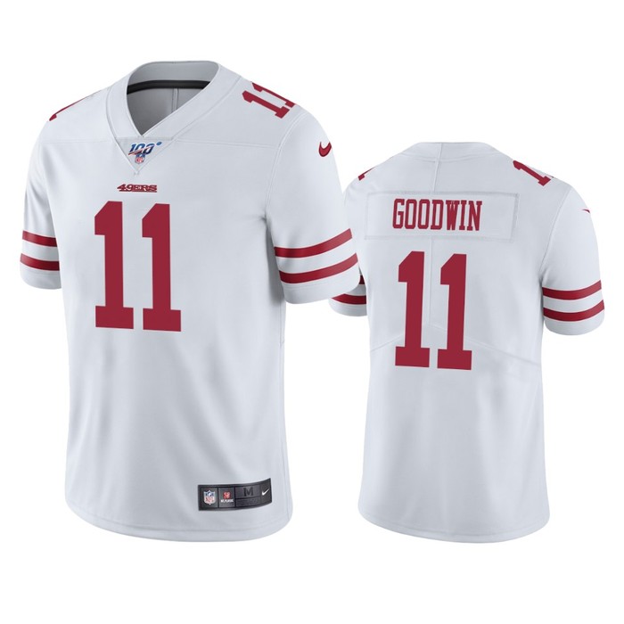 San Francisco 49ers Marquise Goodwin White 100th Season Vapor Limited Jersey