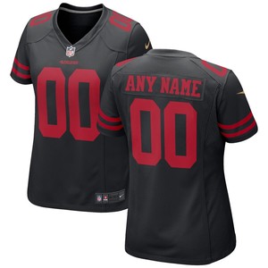 San Francisco 49ers Nike Womens 2018 Alternate Custom Game Jersey - Black - Cocomos