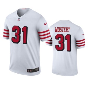 San Francisco 49ers Raheem Mostert White Color Rush Legend Jersey - Cocomos