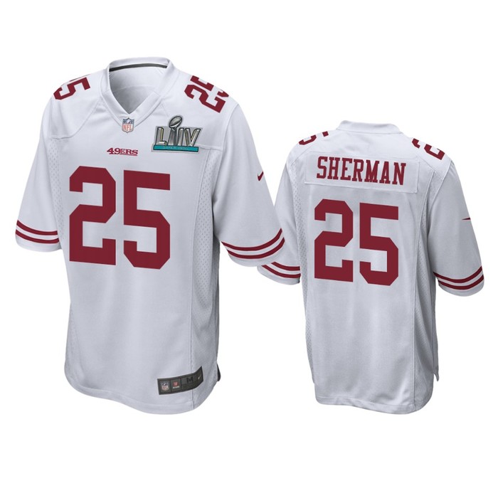 San Francisco 49ers Richard Sherman White Super Bowl Liv Game Jersey