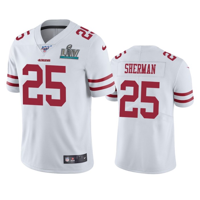 San Francisco 49ers Richard Sherman White Super Bowl Liv Vapor Limited Jersey