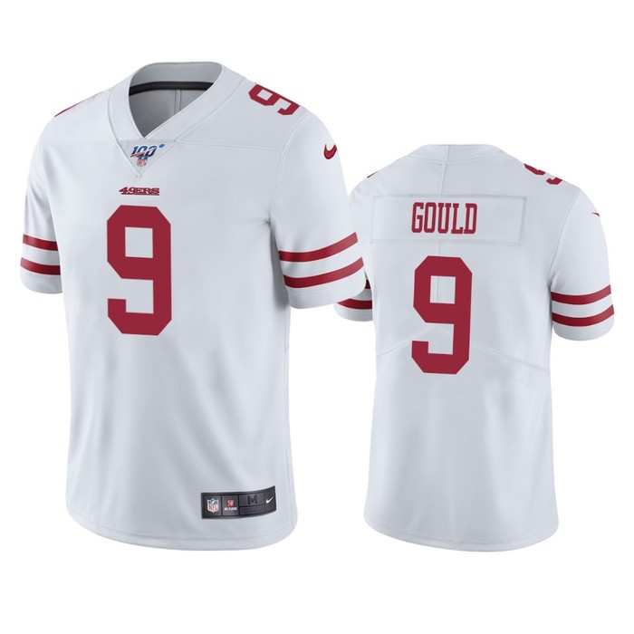 San Francisco 49ers Robbie Gould White 100th Season Vapor Limited Jersey