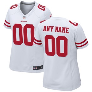 San Francisco 49ers Womens Custom Game Jersey - White Custom Jerseys Nfl