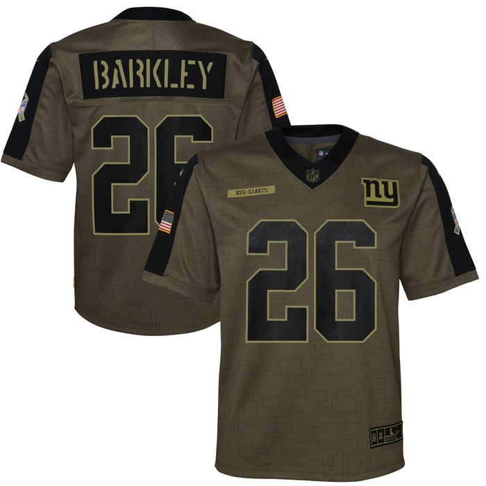 Saquon Barkley New York Giants 2021 Salute To Service Game Jersey - Olive Nfl