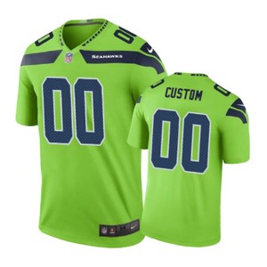 Seattle Seahawks #00 Custom Nike Color Rush Green Jersey