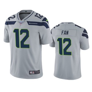 Seattle Seahawks 12th Fan Gray 100th Season Vapor Limited Jersey