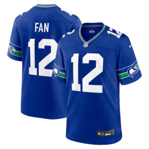 Seattle Seahawks #12th Fan Nike Throwback Player Game Jersey - Royal - Cocomos