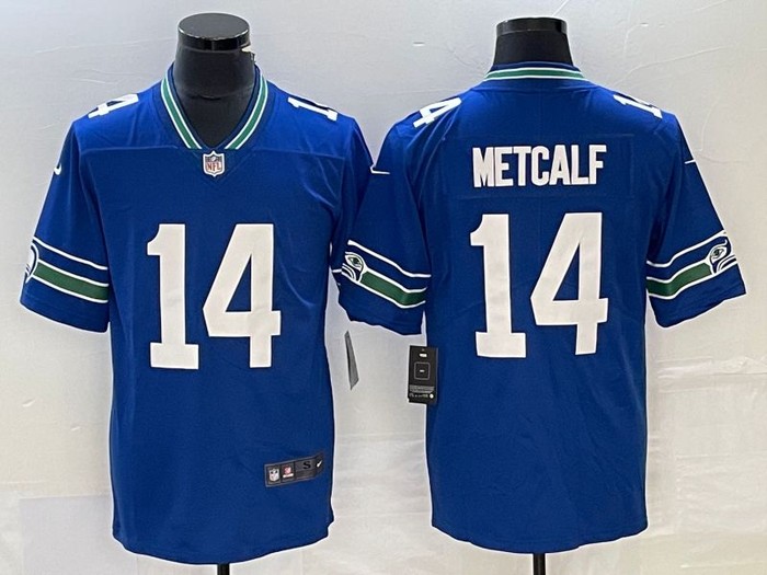 Seattle Seahawks #14 Dk Metcalf Jersey - Blue - Cocomos