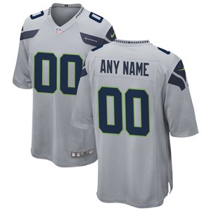 Seattle Seahawks Alternate Custom Game Jersey - Gray Custom Jerseys Nfl