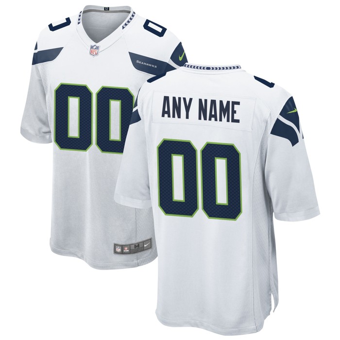 Seattle Seahawks Custom Game Jersey - White Custom Jerseys Nfl - Cocomos