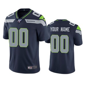 Seattle Seahawks Custom Navy 100th Season Vapor Limited Jersey