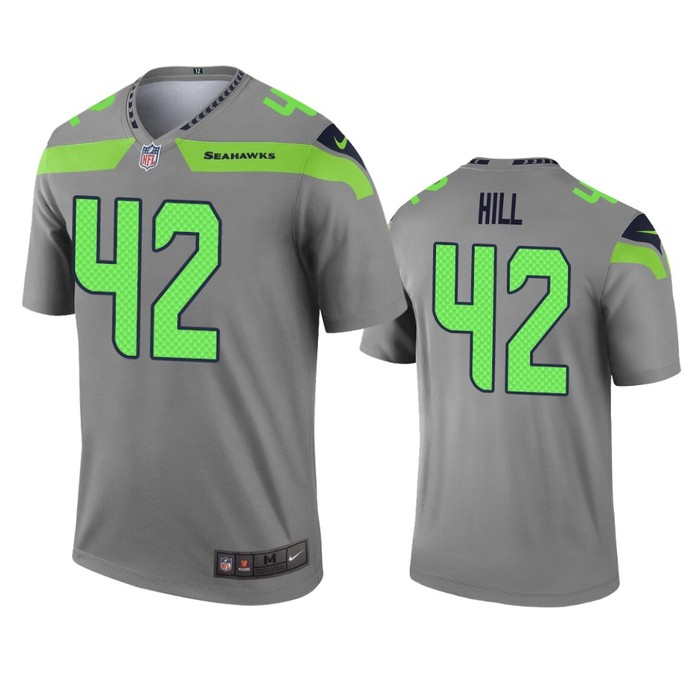 Seattle Seahawks Delano Hill Gray Inverted Legend Jersey