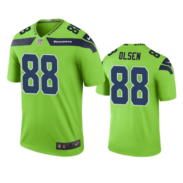 Seattle Seahawks Greg Olsen Green Color Rush Legend Jersey