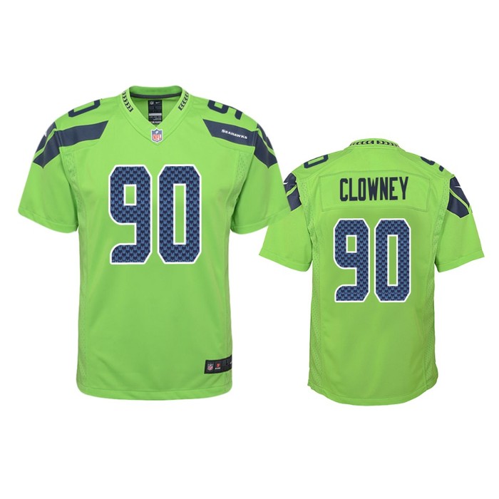 Seattle Seahawks Jadeveon Clowney Green Color Rush Game Jersey