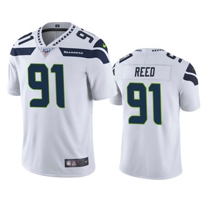 Seattle Seahawks Jarran Reed White 100th Season Vapor Limited Jersey