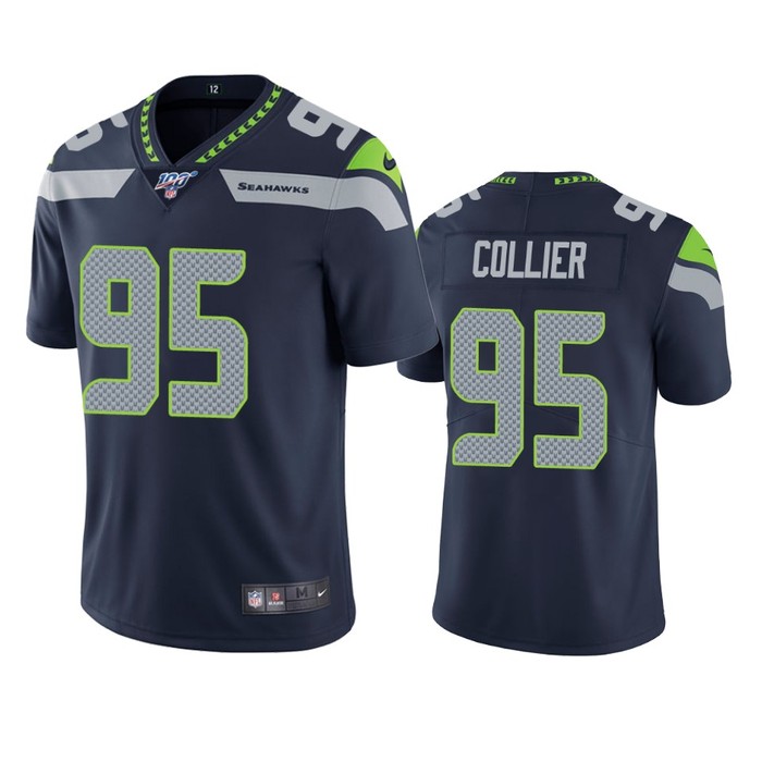 Seattle Seahawks L.j. Collier Navy 100th Season Vapor Limited Jersey