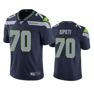 Seattle Seahawks Mike Iupati Navy 100th Season Vapor Limited Jersey