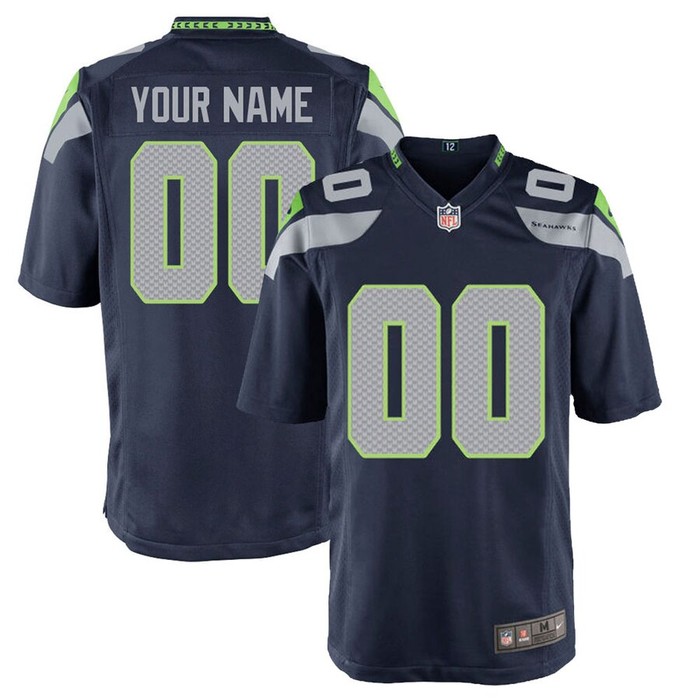 Seattle Seahawks Nike Custom Game Jersey - College Navy