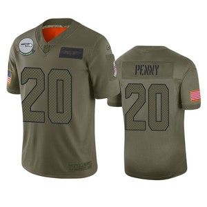 Seattle Seahawks Rashaad Penny Camo 2019 Salute To Service Limited Jersey