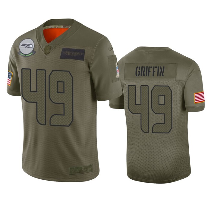 Seattle Seahawks Shaquem Griffin Camo 2019 Salute To Service Limited Jersey - Cocomos