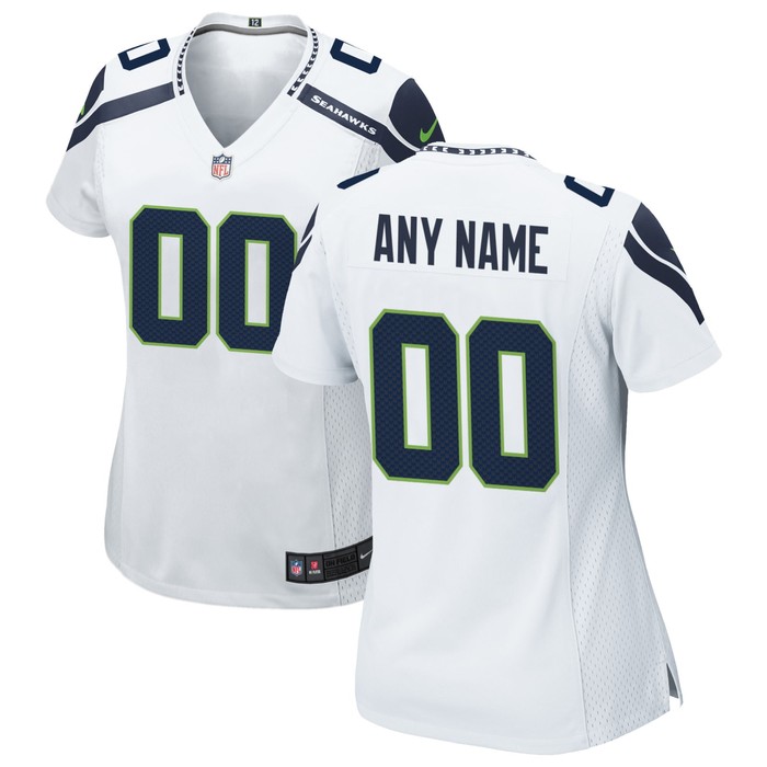 Seattle Seahawks Womens Custom Game Jersey White Custom Jerseys Nfl