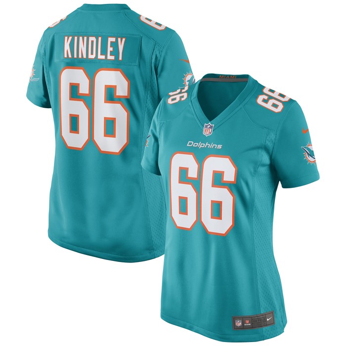 Solomon Kindley Miami Dolphins Womens Game Jersey - Aqua Nfl