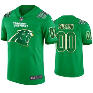 St. Patricks Day Carolina Panthers Custom Jersey Kelly Green - Mens