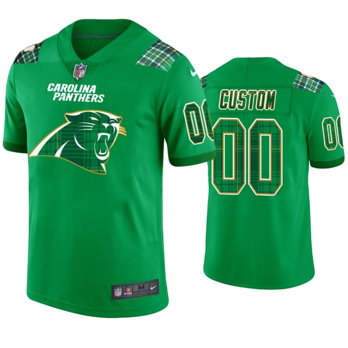 St. Patricks Day Carolina Panthers Custom Jersey Kelly Green - Mens