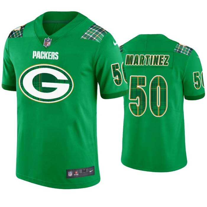 St. Patricks Day Green Bay Packers #50 Blake Martinez Jersey Kelly Green - Men