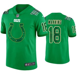 St. Patricks Day Indianapolis Colts #18 Peyton Manning Jersey Kelly Green - Men