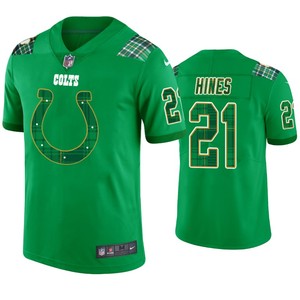 St. Patricks Day Indianapolis Colts #21 Nyheim Hines Jersey Kelly Green - Men